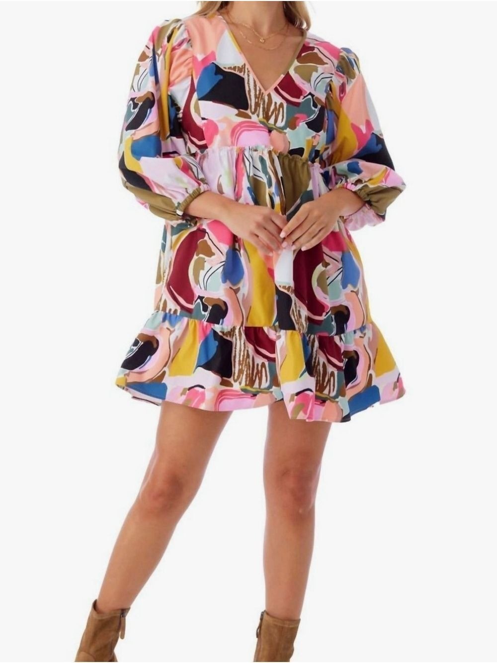 CROSBY BY MOLLIE BURCH Multicolor Abstract Dress Medium